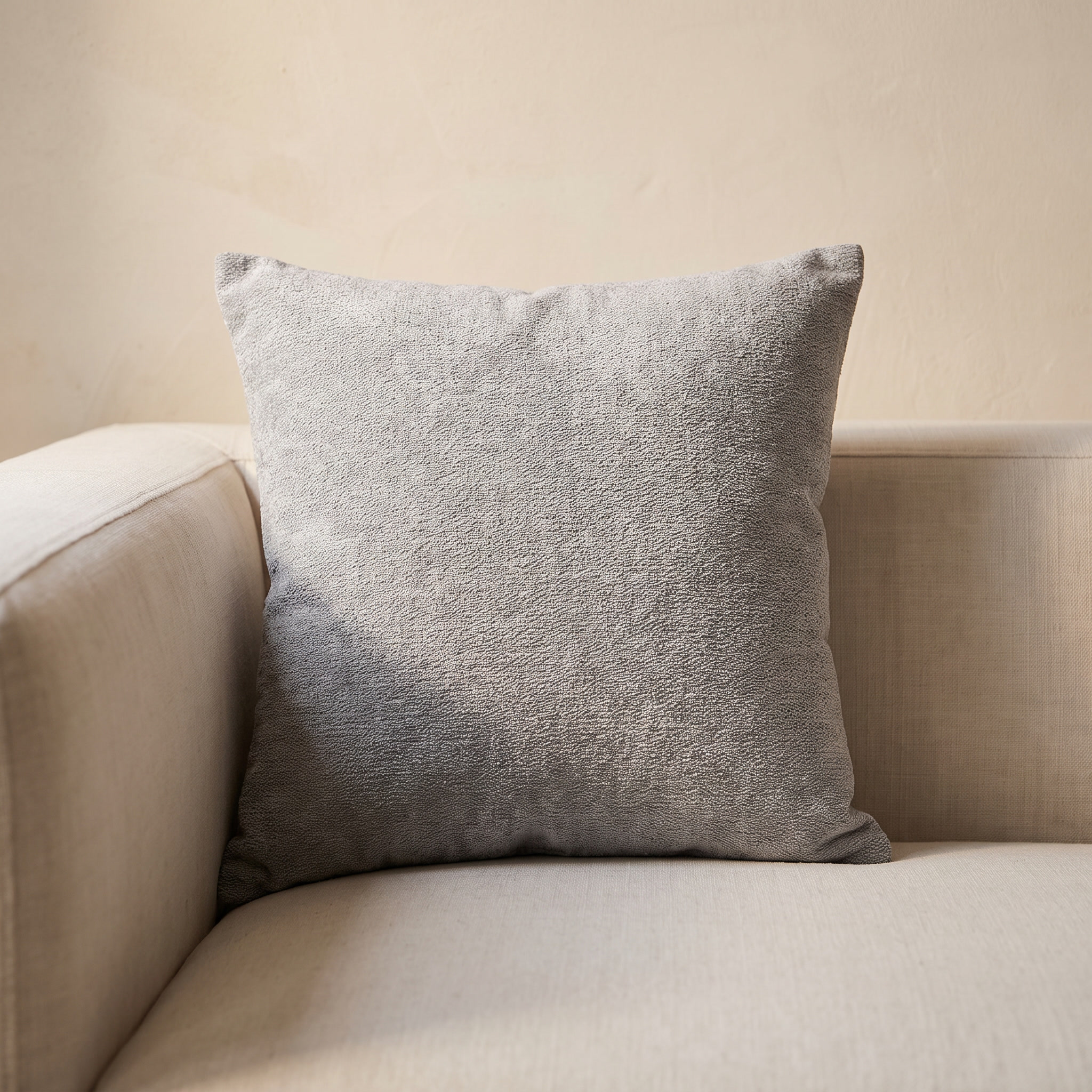 Funda de cojín de chenilla gris perla 50x50 para sofá