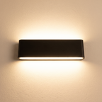 Aplique de exterior LED bidireccional negro con efecto reloj de arena